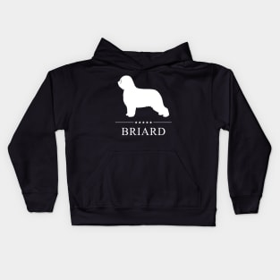 Briard Dog White Silhouette Kids Hoodie